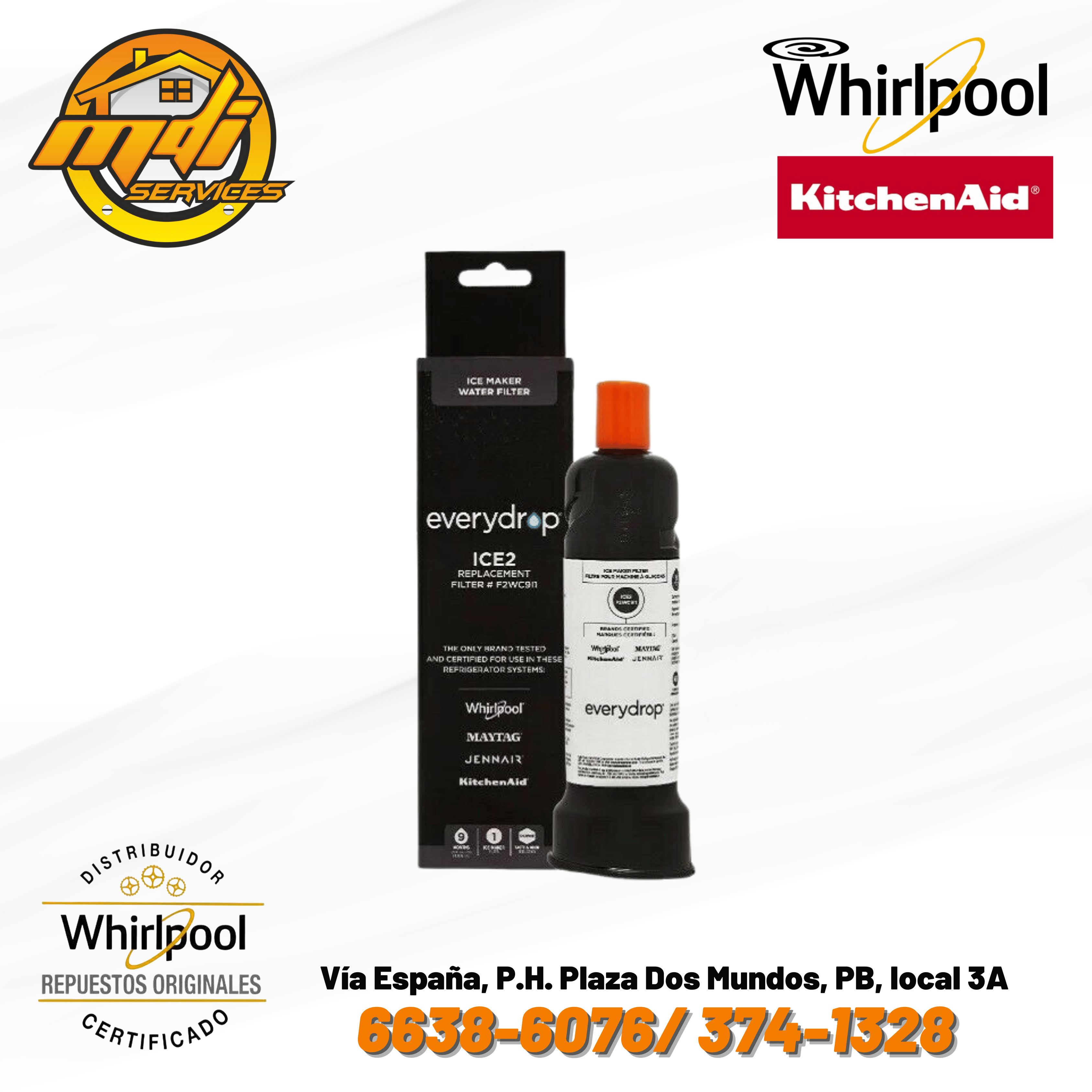 FILTRO FABRICADOR DE HIELO WHIRLPOOL KITCHENAID F2WC9I1